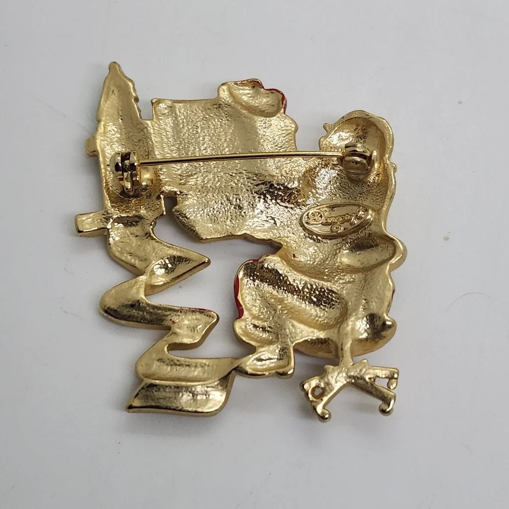 Vintage Danecraft Santa Christmas‎ Pin Brooch